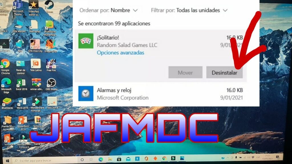 como desinstalar aplicaciones en laptop